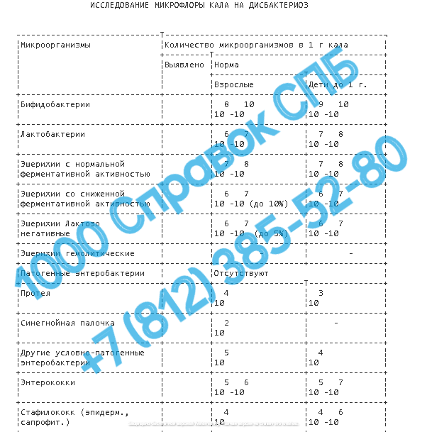 Анализ кала на дисбактериоз